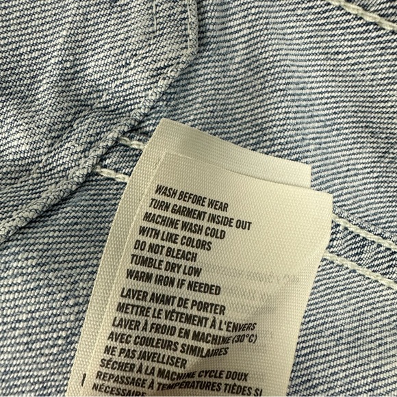 Abercrombie & Fitch Jean Jacket Womens Small Blue Cropped Distressed Denim Y2K - Picture 10 of 11